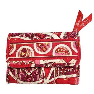 Retired Vera Bradley Rosie Posies Euro Wallet Tri-Fold Zip Coin Pouch Paisley